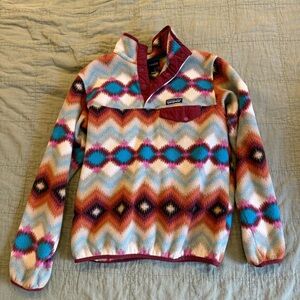 Patagonia | women's small rare synchilla snap t-fleece pullover aztec timber